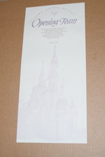 Euro Disney Resort Rare Opening Team Certificate Print April 12 1992 - 8.5x19"