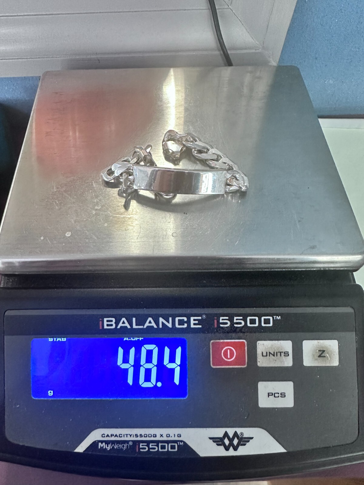 Solid  Sterling Silver Figaro Men’s ID Bracelet 8” - image 9