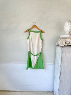 WEIGHTED 33 waist Paris 1960's mini dress Lime green Gogo dress go go style  60' | eBay