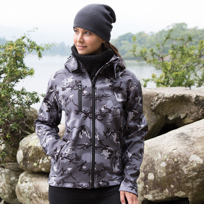 Result Urban Outdoor Camo TX Performance Hooded Softshell Jacket (R235X)