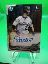2022 Bowman Chrome Sterlin Thompson #CDA-ST 1st Bowman RC Auto Autograph Rockies