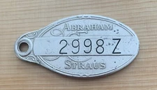 vtg ABRAHAM & STRAUS Brooklyn NY Key Fob Charge Credit Coin Tag 2998Z