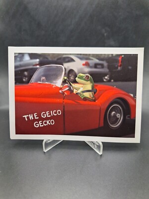 Sehr seltene Postkarte 2002 The Geico Gecko Driving Car Promo Commercial Rookie Card