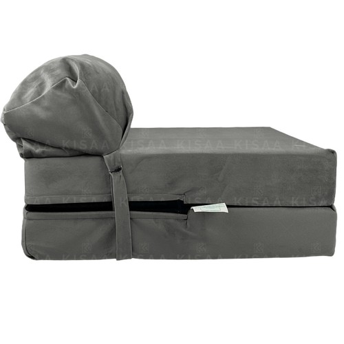 VELVET Fold Out Sofa Bed Sleep Over Guest Single Futon Sofa Z Bed Seat - Picture 15 of 37