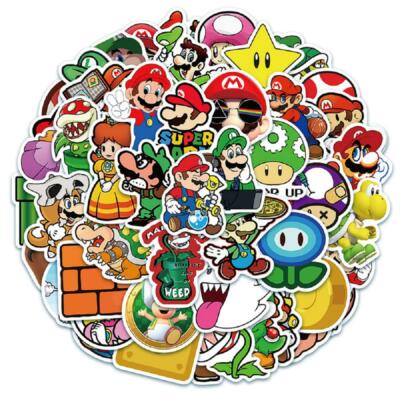 Super Mario Kart Stickers Skateboard Vinyl Laptop Luggage Decal Hydro Flask 50pc