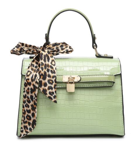 Glam Green Crocodile Mini Trunk Handbag Paoli