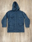 Vtg Woolrich 65/35 Hooded Parka Jacket Blue L 4 Pocket USA