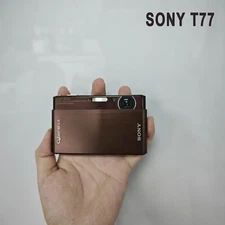 Sony Cybershot DSC-T77 10.1MP Digital Camera 4x Optical Zoom Brown- 100% Working