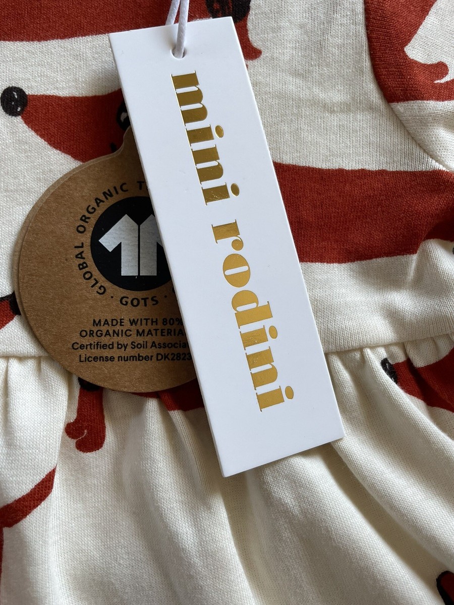 Mini Rodini NWT Ivory/Brown Dachshund Organic Cotton Knit Dress-4-9Mos  (68-74) | eBay