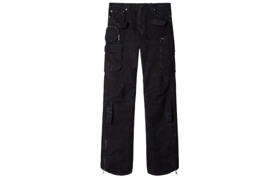 Белоснежные хлопчатобумажные однотонные брюки-карго с застежкой на пуговицы 108090₽