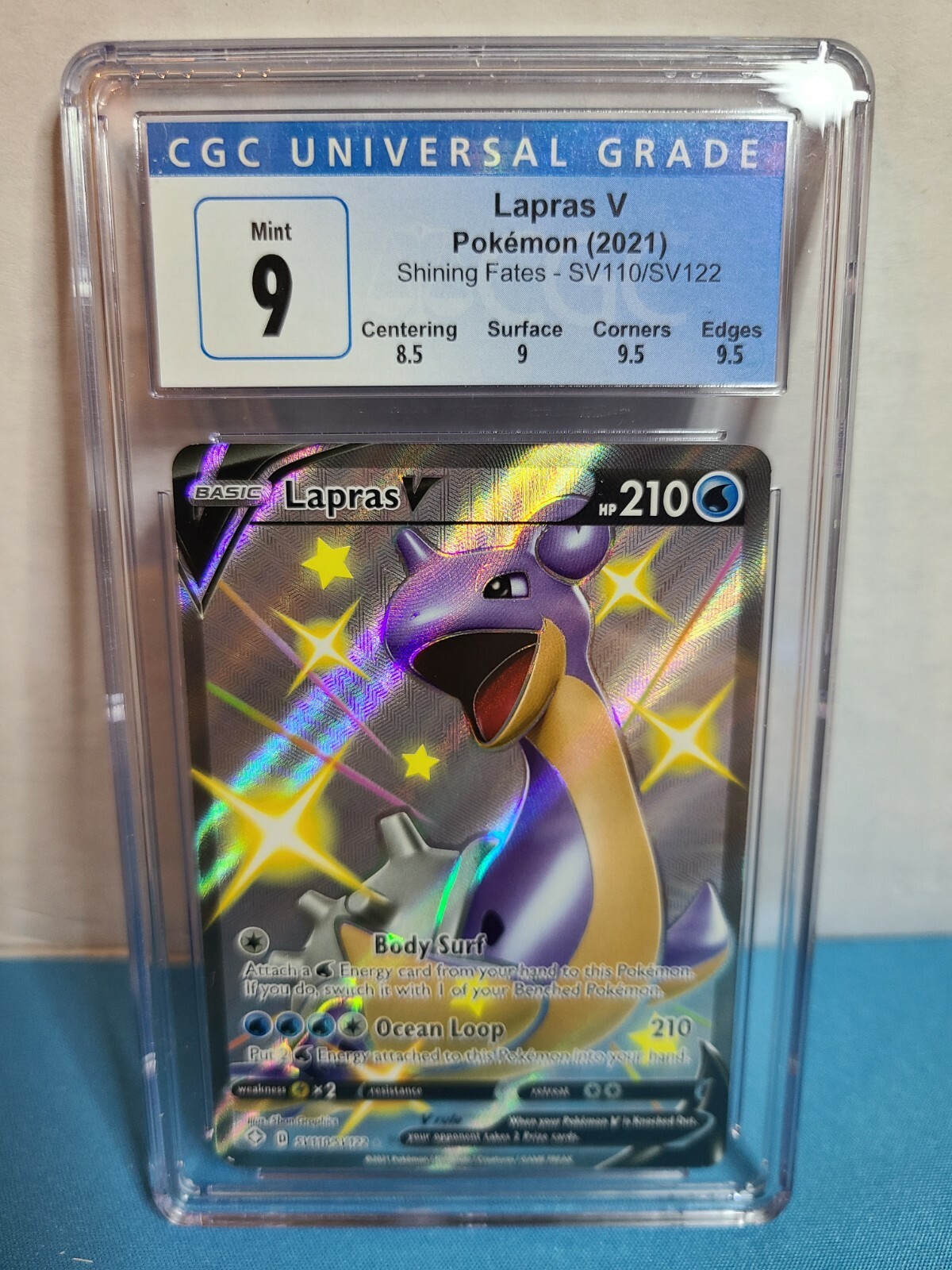 Pokémon TCG Lapras V Shining Fates SV110/SV122 Shiny Holo Ultra Rare CGC 9