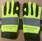 Brand New XL work gloves heavy duty neon green never worn — photo 2