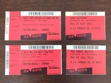 LOT DE 4 ANCIENNES PLACES DE CONCERT PUBLIC ENEMY SOUL KITCHEN PARIS LA VILLETTE