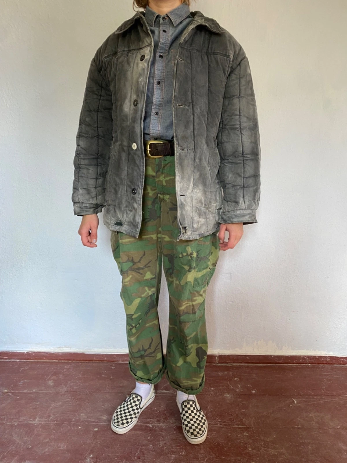 Vintage 80s ussr soviet army military work vatnik telogreika jacket - product detail image 2