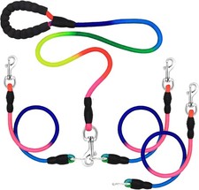 Heavy Duty 3 Dog Leash Large Dogs No Tangle Detachable 360  Swivel Device W/