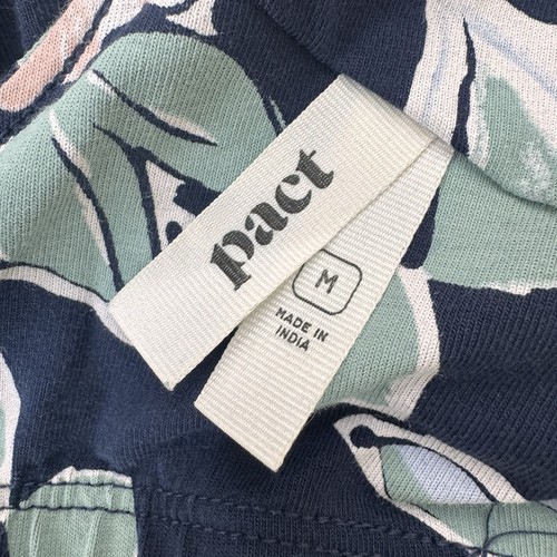 Pact Organic Fit Flare Maxi Dress Open Back, Medium, Fresh Floral Midnight Blue - Picture 4 of 9