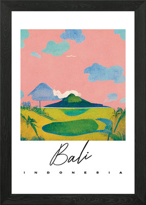 Bali A Retro Sunrise Gerahmtes Wandbild Poster Leinwanddruck Bild