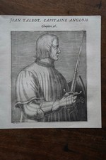 JEAN TALBOT ENGLISH CAPTAIN (1384-1453) ORIGINAL PORTRAIT shot by THEVET,1584