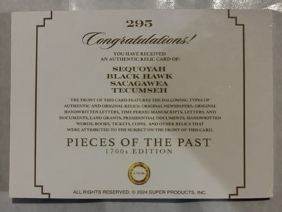 Pieces of the past Hand Written ,Native American Quad Relic