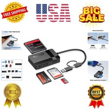 SD Card Reader, Memory Card Reader 4 in 1 USB C USB 3.0 Dual Connector Adapte...