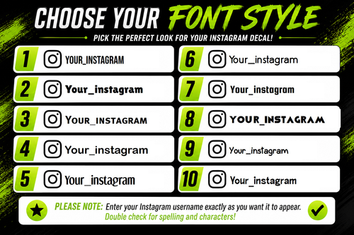 Personalized Instagram Sticker Vinyl Decal (x2) Car Window IG Username Drift JDM - Picture 2 of 6