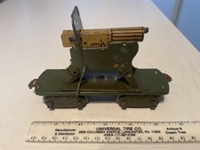 Marx prewar ARMY 8-WHEEL MACHINE GUN CAR Works with Clicker OD Shield ALL ORIG.