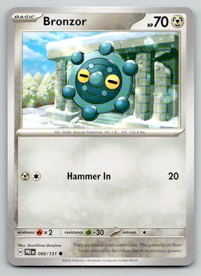 Pokemon Bronzor Prismatic Evolutions PRE C 066/131 NM