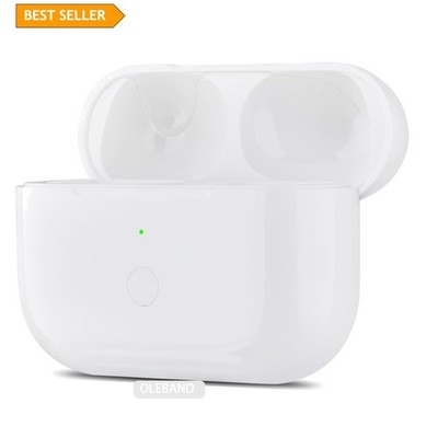 Durable AirPods Pro Charging Case with Easy Sync Button: White Geometric Design
