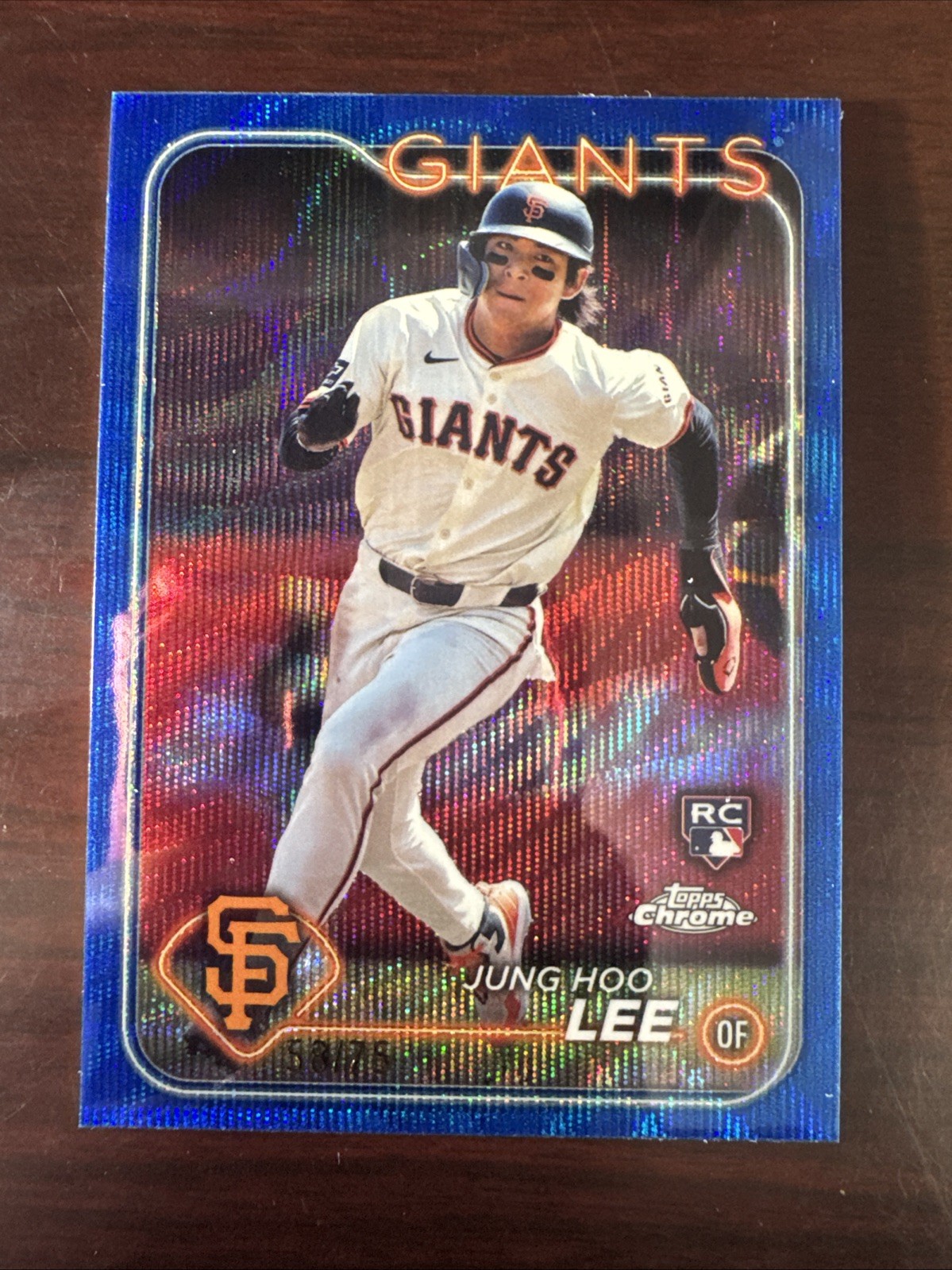 2024 Topps Chrome - Jung-Hoo Lee #201 Blue Wave Refractor /75 (RC)
