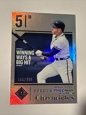 2018 Panini Chronicles #4 Freddie Freeman Press Proof #/299