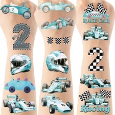 Two Fast Birthday Temporary Tattoos - 280 Pcs 2 2 Medium, race car
