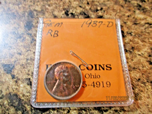 1937-D LINCOLN CENT BU RB      TT