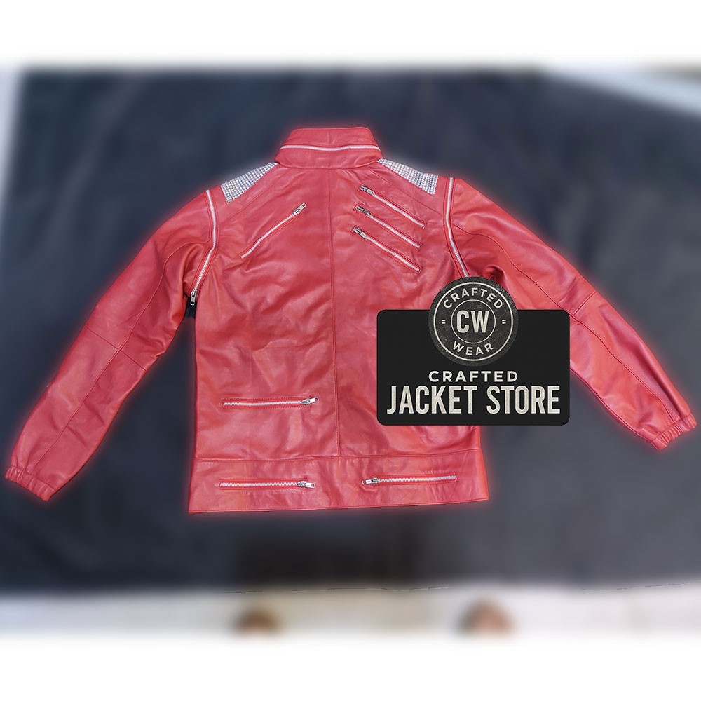 Michael Jackson Beat It Red Leather Jacket for Men and Women | eBay