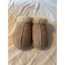 Bearpaw Loki Slipper Women Size 8 Pink Suede Sheepskin Fur Lined Scuff