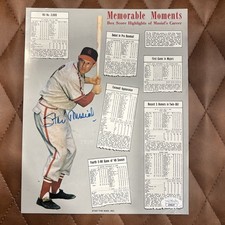 Stan Musial Signed Memorable Moments Baseball Photo JSA COA