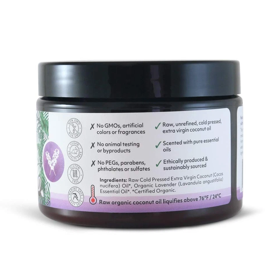 Organic Extra Virgin Coconut Oil 12Oz Cold Pressed Moisturizing Balm For Skin - Image 2 of 4