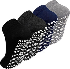 Non Slip Socks with Grip: Men's Grippy Non Skid Ankle Socks for Hospital Elderly