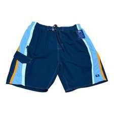 TST Swim Trunks Mens XL Blue Orange Board Shorts Quick Dry Mesh Lined Pocket
