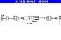 Ate Kupplungsseil Kupplungszug 24.3728-0846.2 FüR 406 8E 8B Peugeot Break 16V