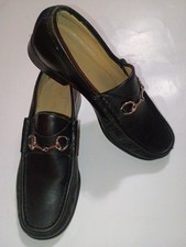 Vtg Gucci Black Leather Mocassino Pelle Mors Vit Bulgaro Horsebit Loafers Sz 7B