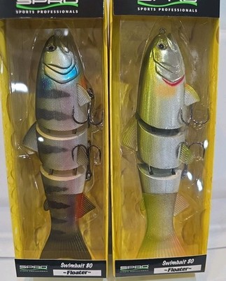 Lot of 2- Spro Swimbait 8'' Jointed Glidebait Lure 4.4oz For Freshwater Saltwater