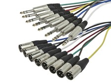 Monoprice 8-Channel 1/4inch TRS Male to XLR Male Snake Cable - 1 Meter 3ft