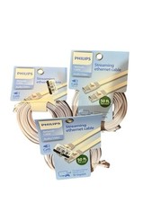 4 Roll 150ft Philips Audio/Video Network Cable Cat6 Flat Streaming Ethernet,50ft