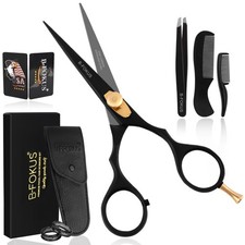 Hair Beard Trimming Scissors Kit 5.5 High Carbon Stainless Steel Mustach...