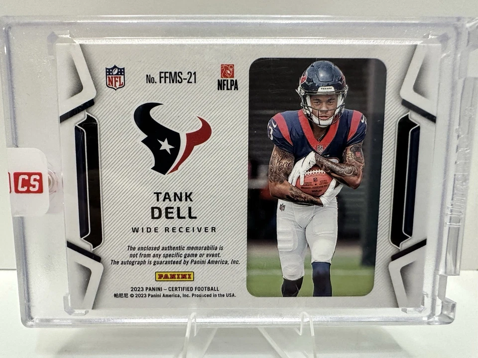2023 Panini Certified Tank Dell Rookie Freshman Fabric Patch Auto 95/349 Encased - Image 3 of 4