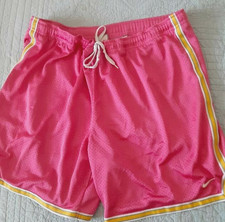 Retro L Nike basketball shorts nylon satin athletic Pink