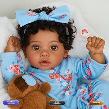 SCOM Lifelike Reborn Black Girl 20 Inch African American Newborn Baby Doll 3+