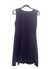 Elie Tahari Dress Womens 10 Purple Sleeveless Stretch Fit Flare Pleated #5699
