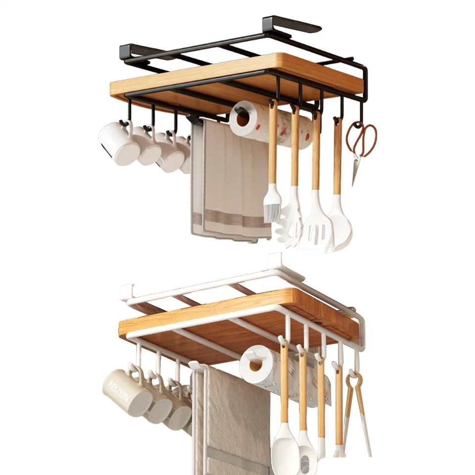 10Hook Mug Cup Rack Holder Under Shelf Kitchen Cabinet Hanger Wardrobe Organiser - Image 4 of 4