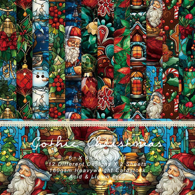 24 Blatt Weihnachten Scrapbook Papier, 6 x 6 Zoll Scrapbook Bastelpapier, Decoup